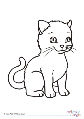 Kitten Colouring Page
