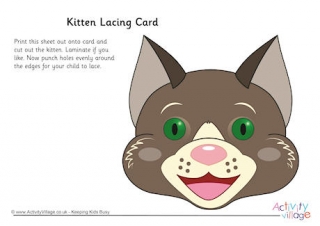 Kitten Lacing Card