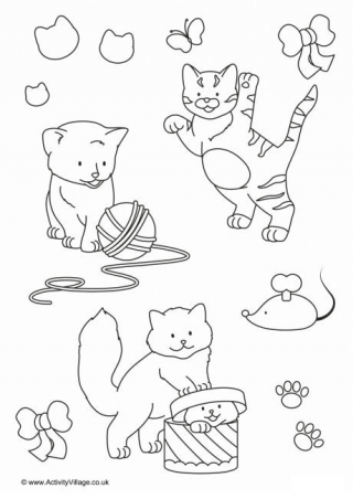 Kittens Colouring Page 2