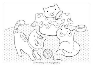 Kittens Colouring Page