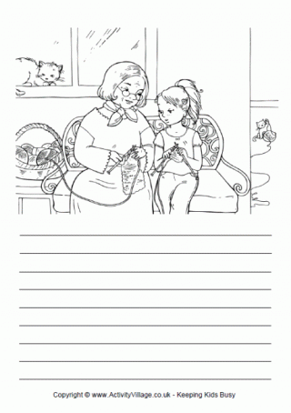 Knitting with Grandma Story Paper