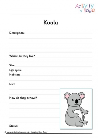 Koala Worksheet