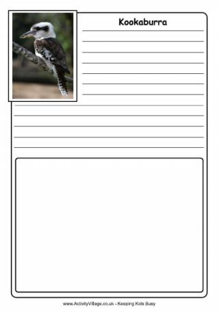 Kookaburra Notebooking Pages