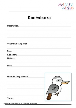 Kookaburra Worksheet 
