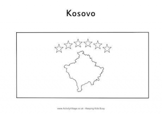 Kosovo Flag Colouring Page