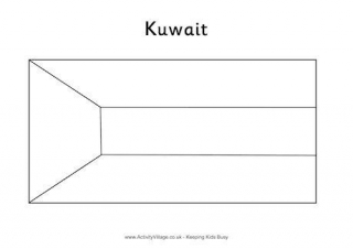 Kuwait Flag Colouring Page