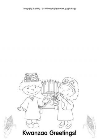 Kwanzaa Greetings Colouring Card