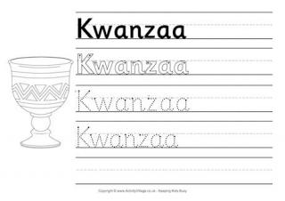 Kwanzaa Handwriting Worksheet