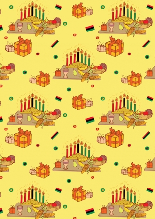 Kwanzaa Symbols Scrapbook Paper