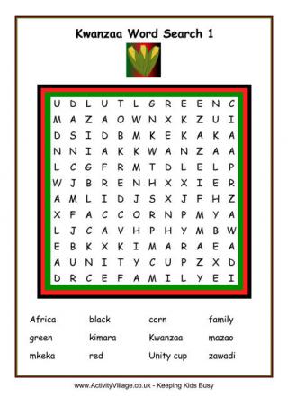 Kwanzaa Word Search