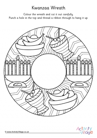 Kwanzaa Wreath Colouring Page