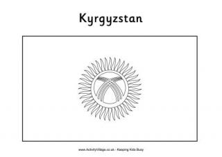 Kyrgyzstan Colouring Flag
