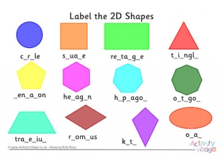 Label the 2D Shapes