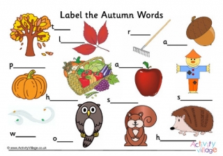 Label the Autumn Words