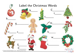 Label the Christmas Words