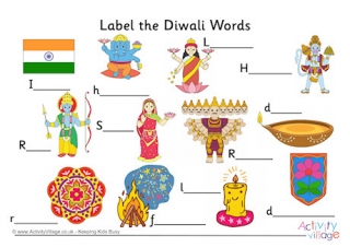 Label the Diwali Words