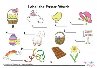 Label the Easter Words