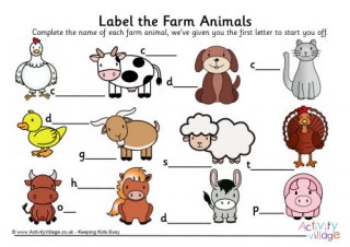 Label The Farm Animals