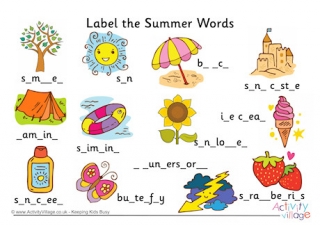 Label the Summer Words