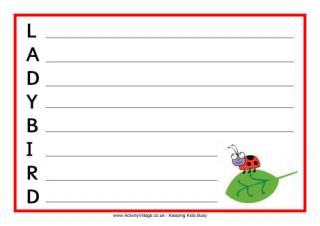 Ladybird Acrostic Poem Printable