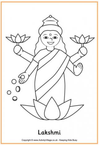 Lakshmi Colouring Page