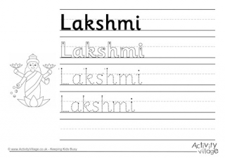 Lakshmi Handwriting Worksheet