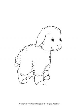 Lamb colouring page 2