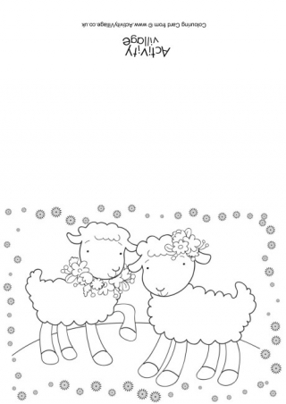 Lambs Colouring Card