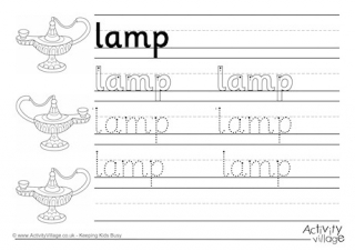 Lamp Handwriting Worksheet