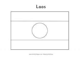 Laos Flag Colouring Page