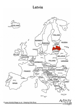 Latvia On Map Of Europe