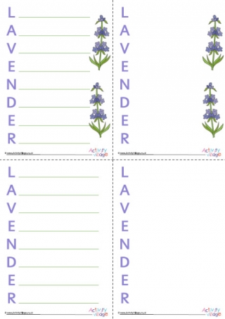 Lavender Acrostic Poem Printable