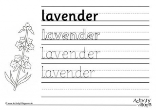 Lavender Handwriting Worksheet