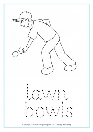Lawn Bowls Tracing Worksheet
