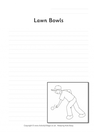 Lawn Bowls Writing Page