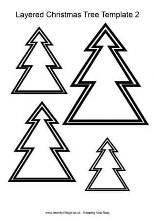 Layered Christmas Tree Template 2