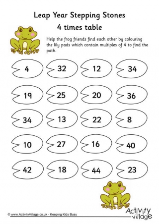 Leap Year Stepping Stones Four Times Table