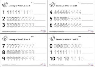 Learning to Write Numbers 0 to 10