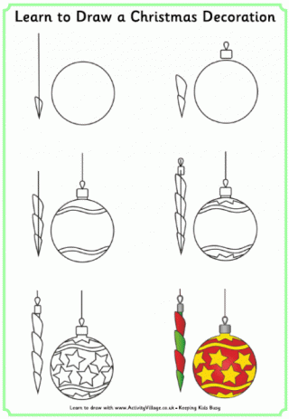 Learn to Draw a Christmas Decoration