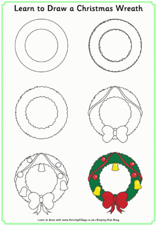 Learn to Draw a Christmas Wreath