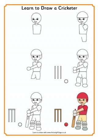 Learn to Draw a Cricketer