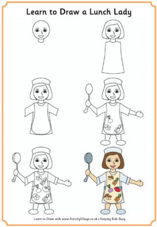 Learn to Draw a Lunch Lady