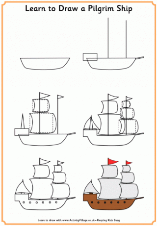 Learn to Draw a Pilgrim Ship