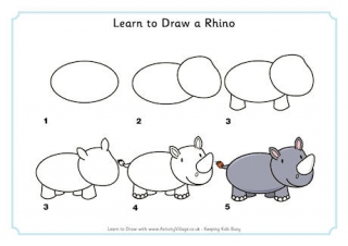 Learn to Draw a Rhino