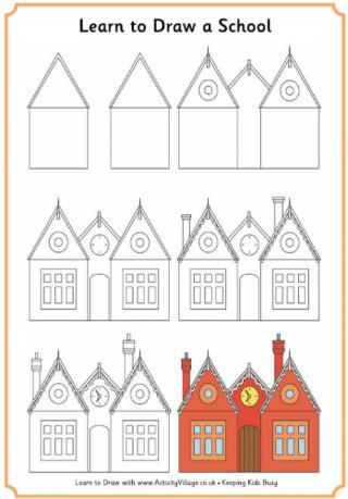 Learn to draw a school