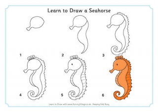 Learn to Draw a Seahorse