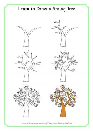 Learn To Draw A Spring Tree