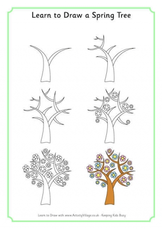 Learn To Draw A Spring Tree