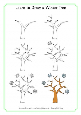 Learn To Draw A Winter Tree