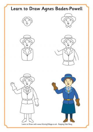 Learn to Draw Agnes Baden-Powell 